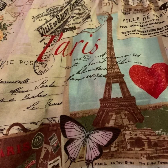 ModCloth Retrolicious Paris Print Skirt Size XL - Picture 5 of 9